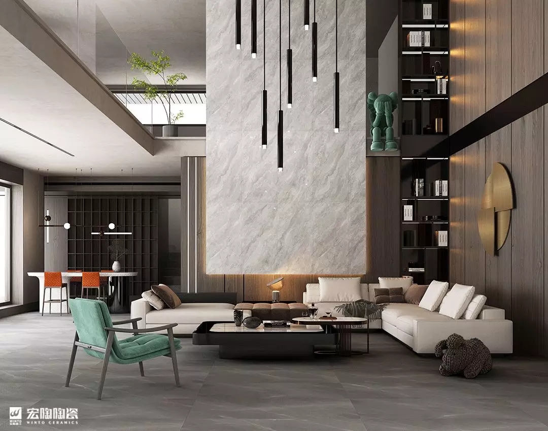 GA黄金甲云中灰TPEBM157004 瓷砖地砖装修效果图