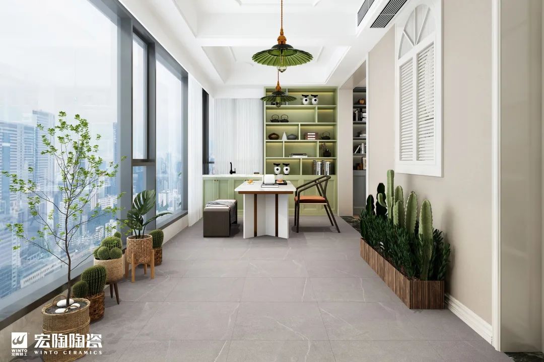 GA黄金甲防滑砖西西里灰装修效果图